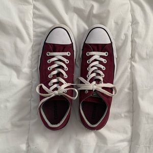 Burgundy Low Top Converse